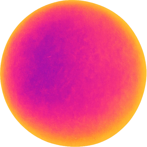 A sphere in thermal camera effect, pink color emoji