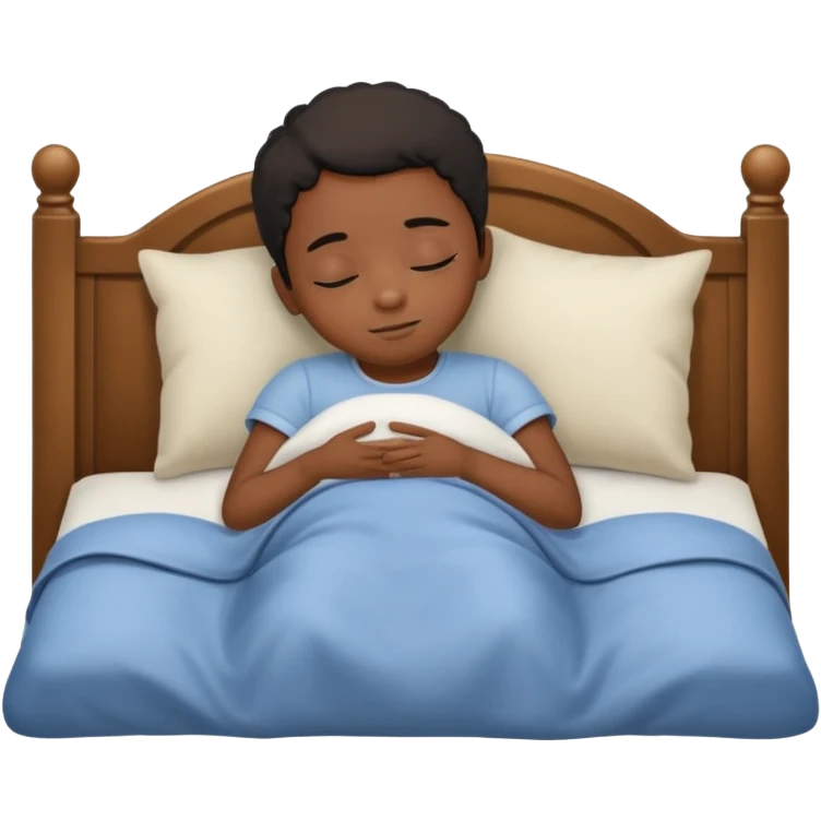Black child in bed emoji