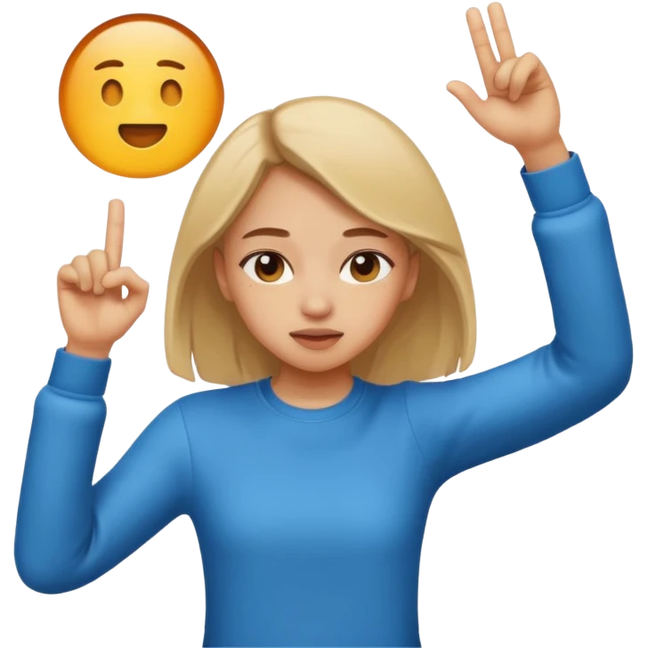 Girl dabbing emoji