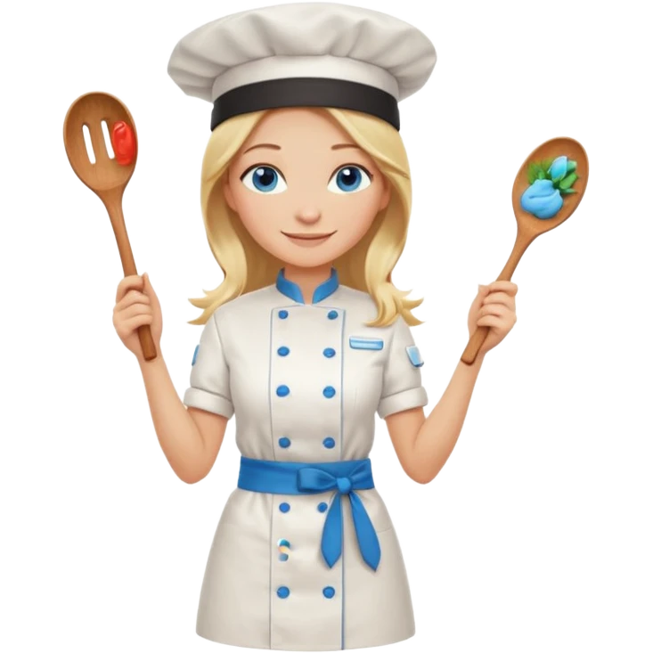 Full body 
Sexy Long Blonde hair blue eyed female chef arms folded emoji