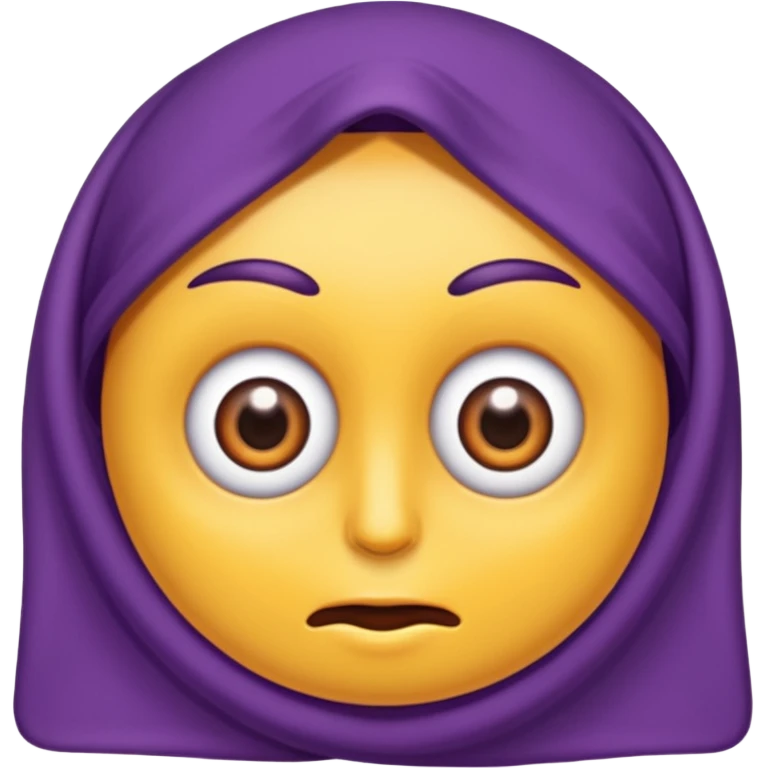 Hazme un emoji de una toalla morada con ojos de Cari con ojos de caricatura con boca emoji