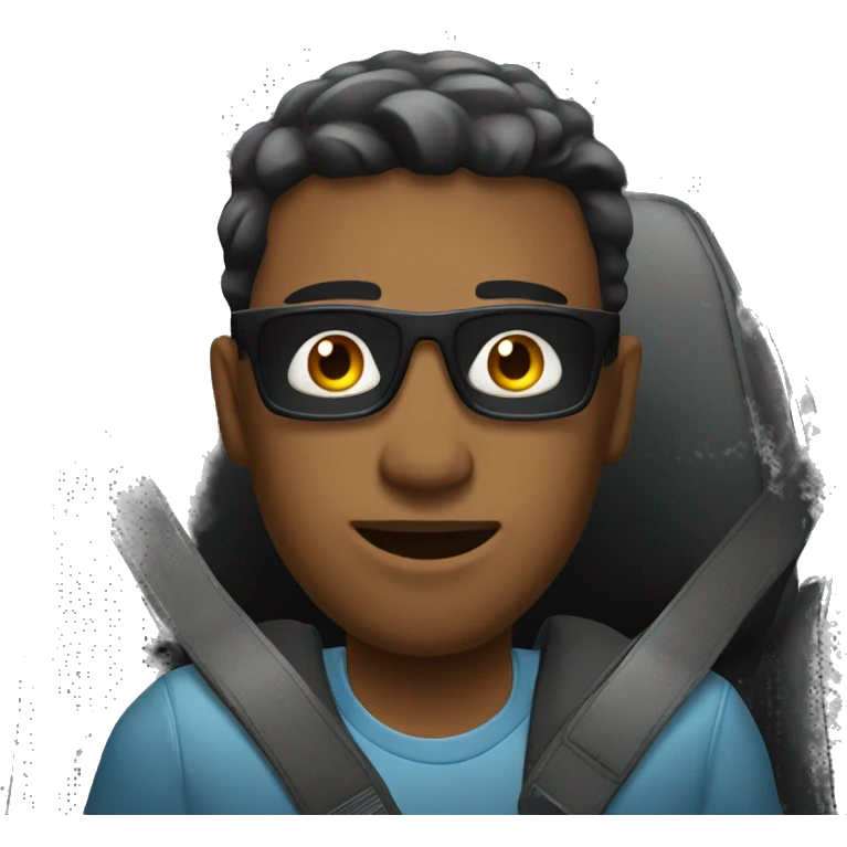 cool guy in car interior emoji