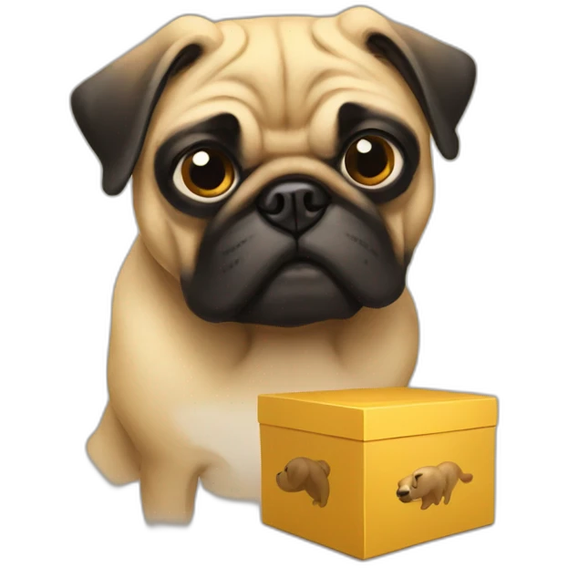 Pug + Golden dog box fighting emoji