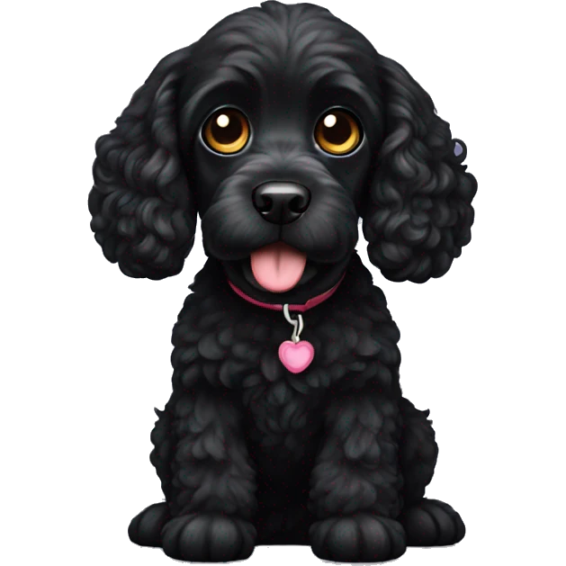 Black Cockerpoo sitting emoji