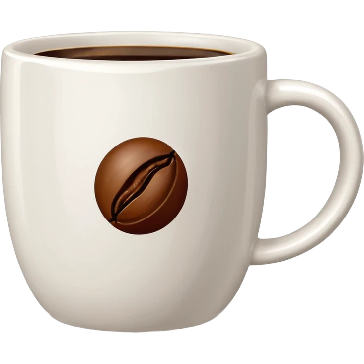 Coffee Mug with coffee bean symbol emoji