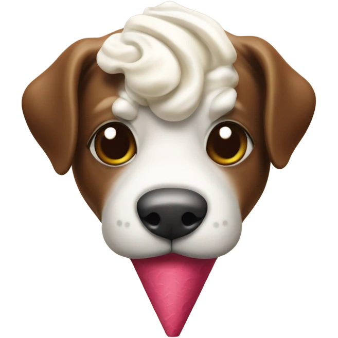 Un cane con un gelato emoji