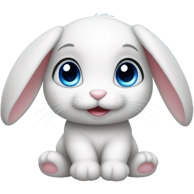 cute bunny with blue eyes emoji