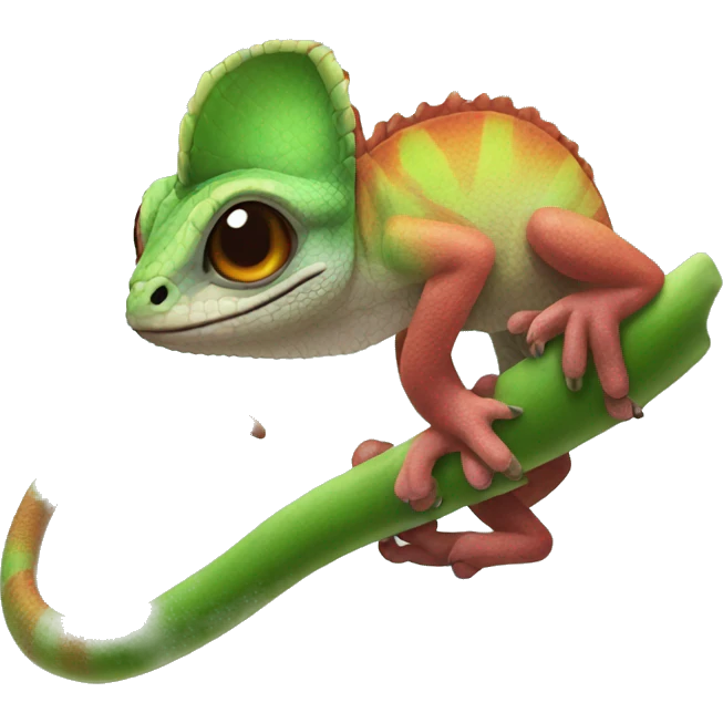 with a camaleon emoji