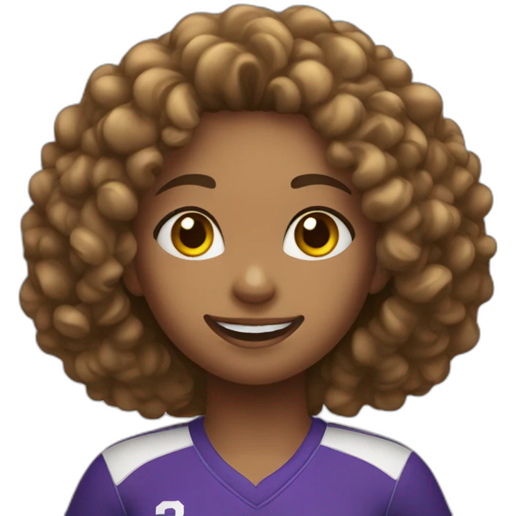 girl whith curly hair playing volleyball emoji