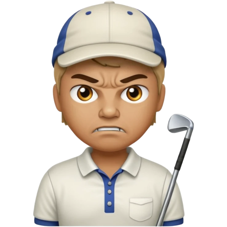 An angry golfer emoji