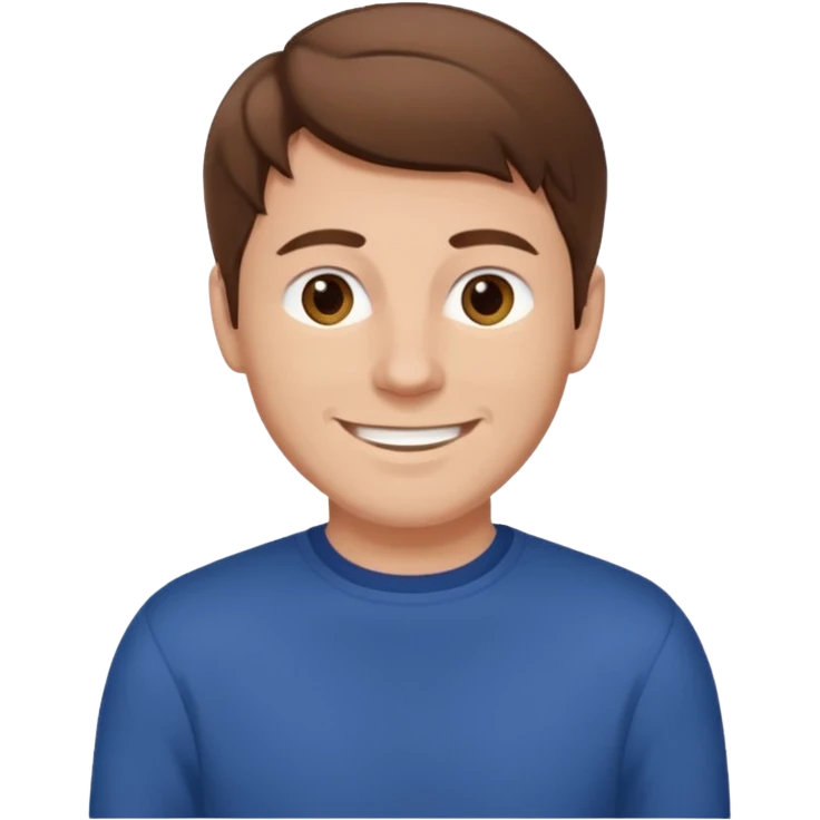 white man pullover brown hair emoji