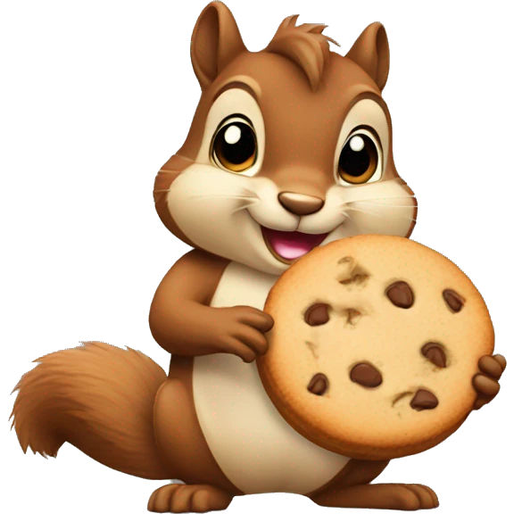 a squirrel holding a cookie emoji
