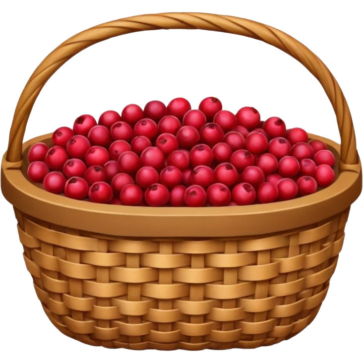 wicker basket with cranberries  emoji