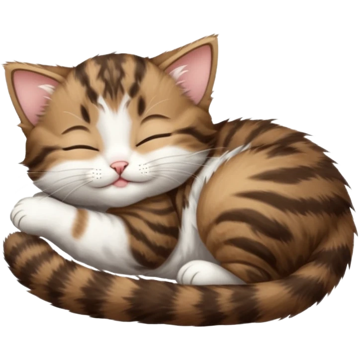 dark brown tabby and white kitten sleeping whilst in funny positions stretched out and  upside down emoji