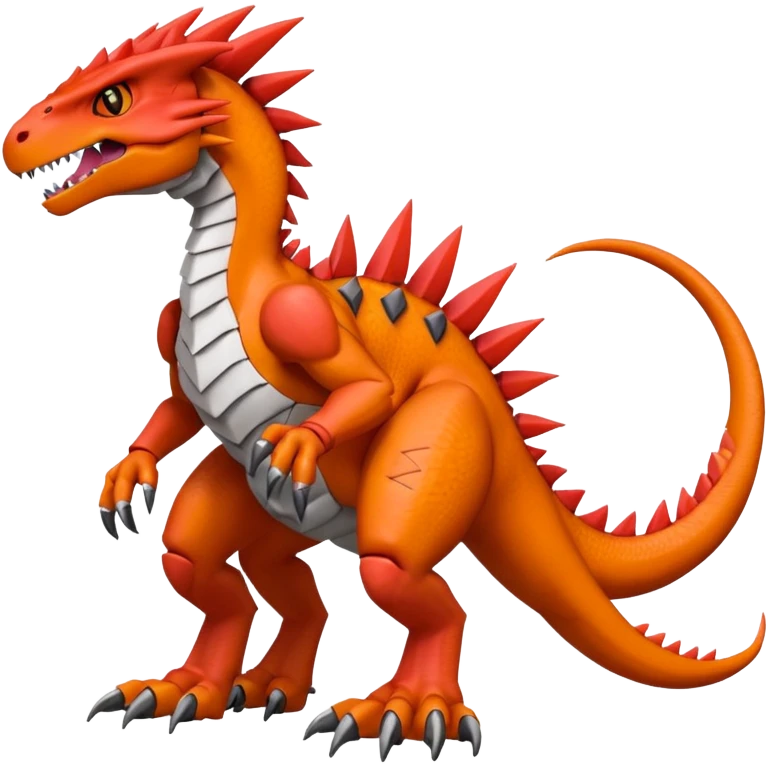 Cool Edgy Digimon-Fakemon-Guilmon-Velociraptor-Dragon full body emoji