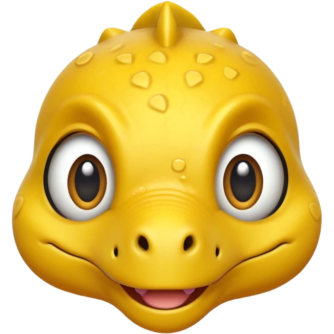 cute yellow dinosaur head with big eyes emoji
