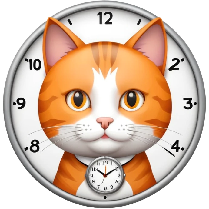cat with a clock emoji