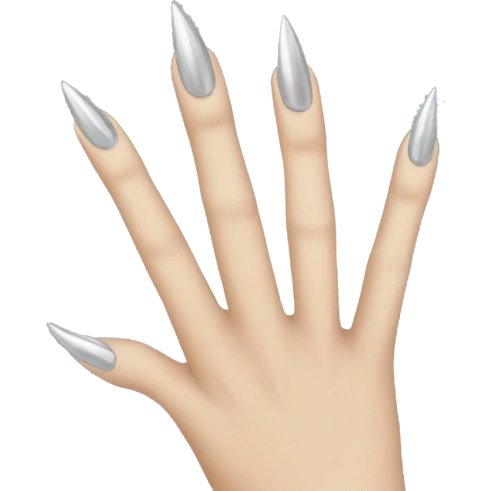 female hand with long silver nails emoji