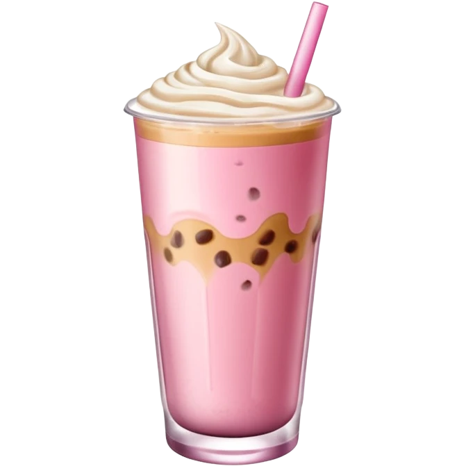 Iced latte in pink glass emoji