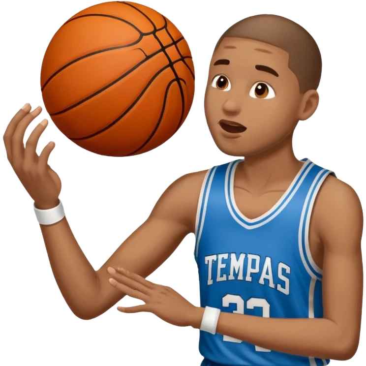 Fais un emoji qui est la célébration d’un joueur qui a un doigt sur sa tempe et un autre doigt de son autre main sur sa bouche qui fait chut  emoji