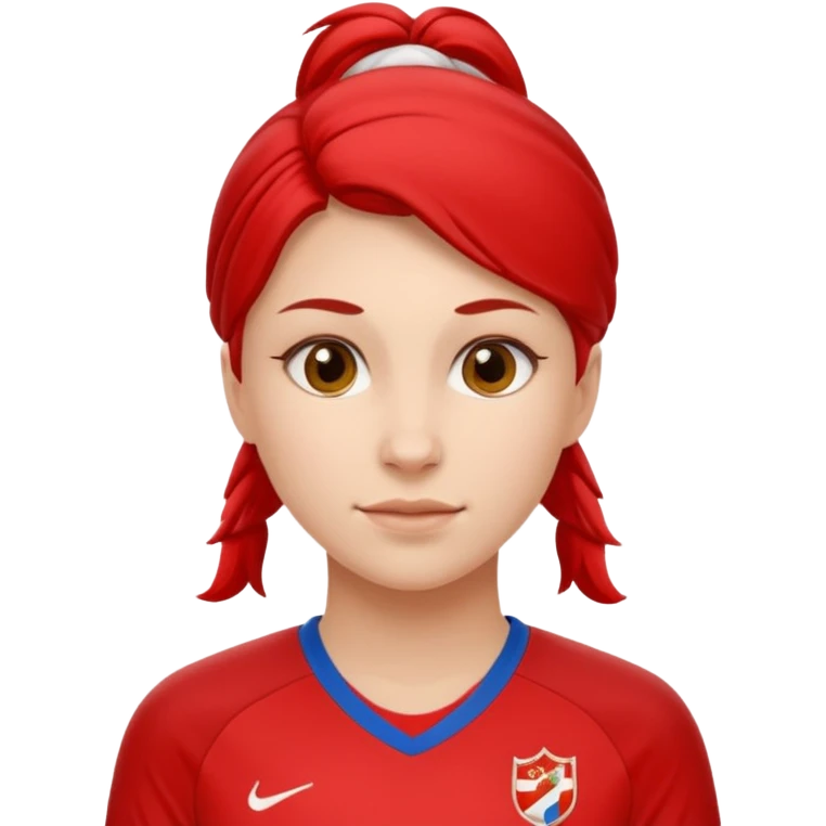 woman soccer player with red jersey emoji