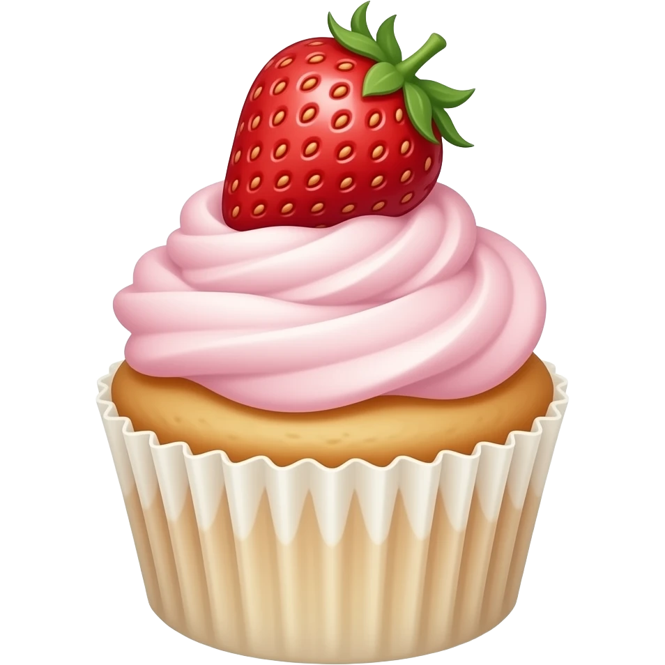 Cupcake with pink icing emoji