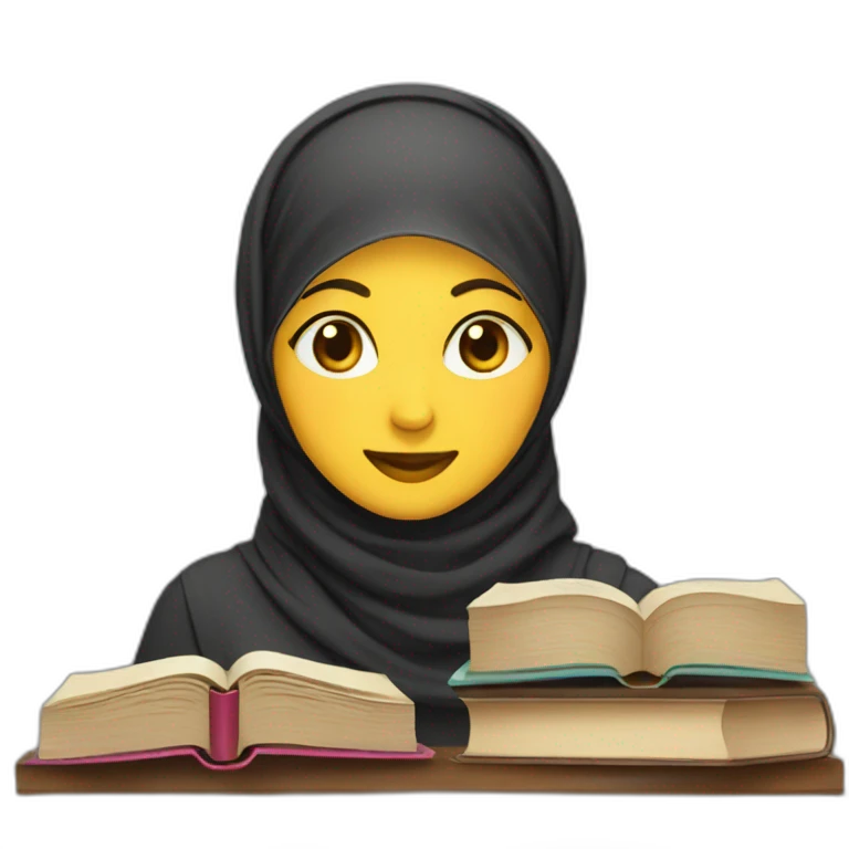 Books and hijabi emoji