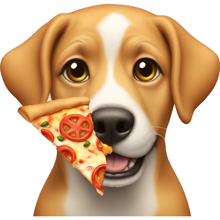 a dog eating pizza emoji