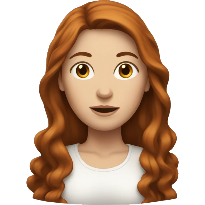 white woman with long, reddish brown hair emoji