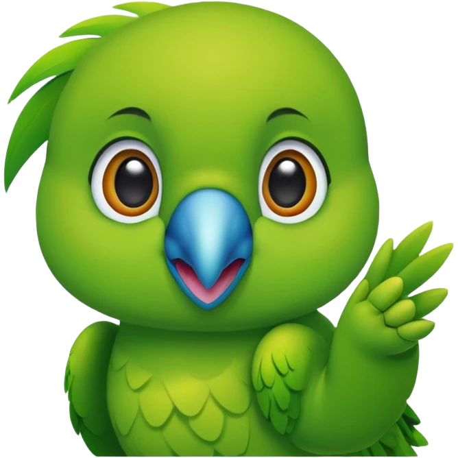 Green parrot face which doing a 'yes sir' gesture emoji