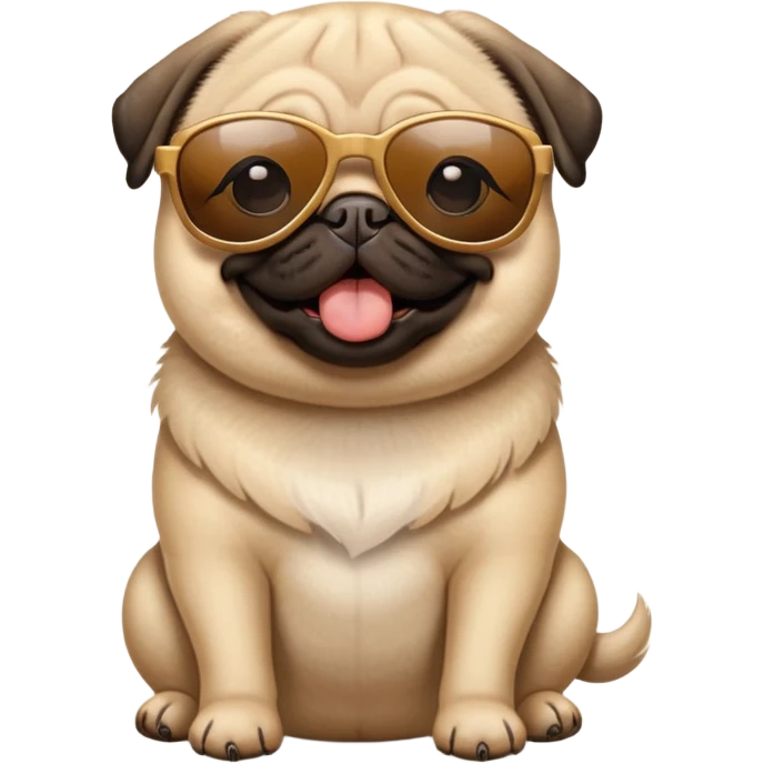 Pug wearing sunglasses emoji