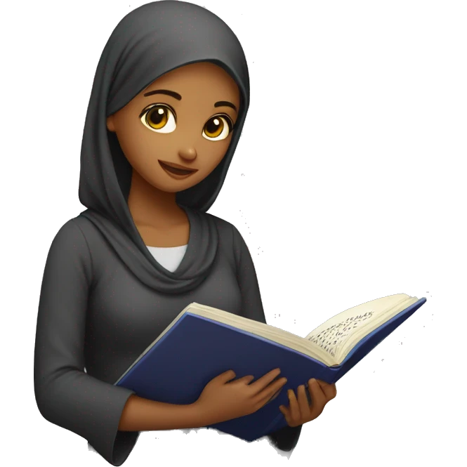 Girl reading qura’an emoji