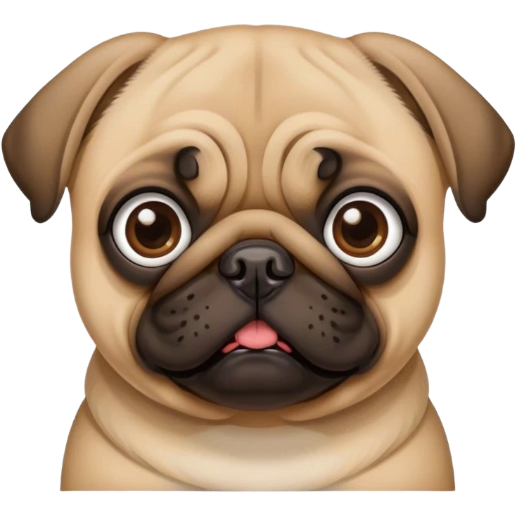 a pug dog with one eye emoji