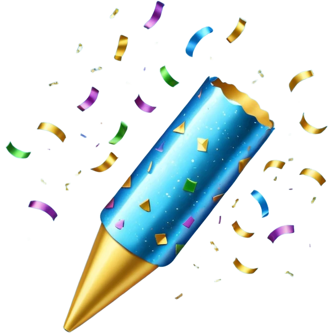 party popper emoji sky blue color emoji