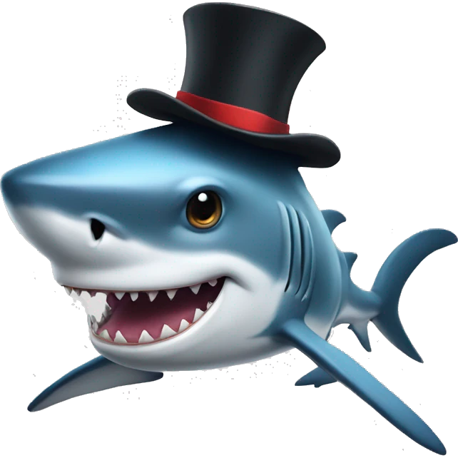 shark with tophat emoji