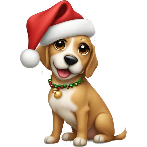 Cute coquette Christmas dog emoji