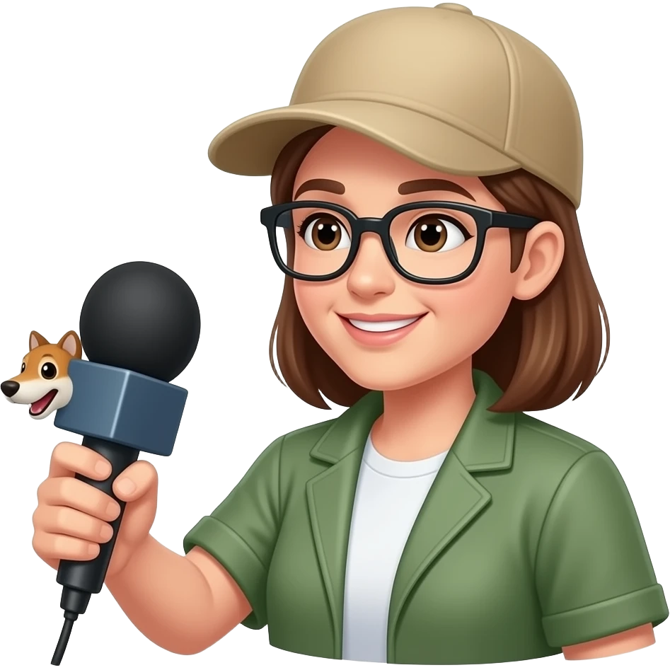 animal journalist with recorder emoji