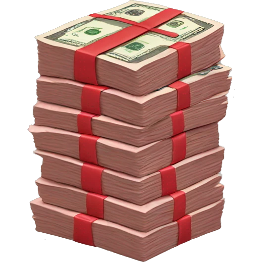 Stack of red dollars emoji