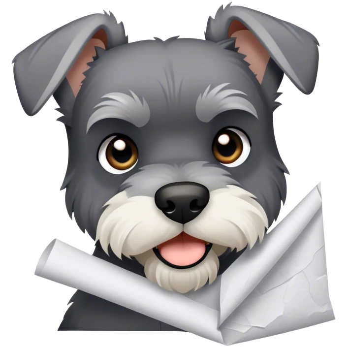 Schnauzer tearing up paper  emoji