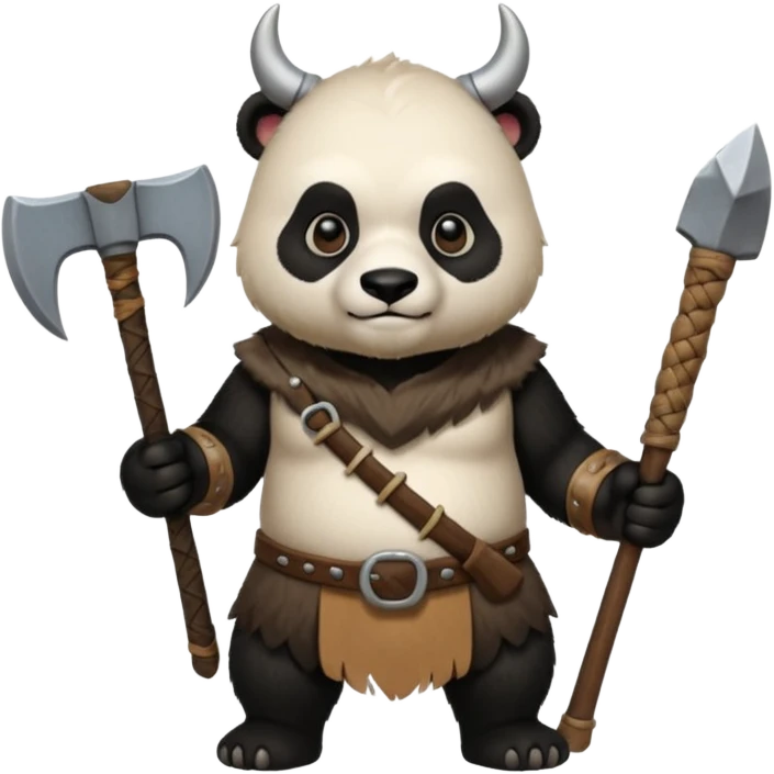 Panda Bear viking, hold axe emoji