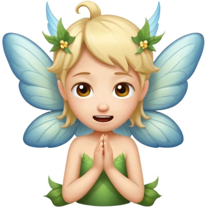 A little fairy, with wings,  , do more different emotional, she cry, smail  tayd , angry, hungry, emoji