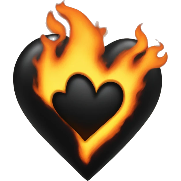 Black heart on fire emoji