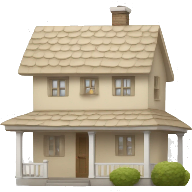Beige and white cottage house  emoji