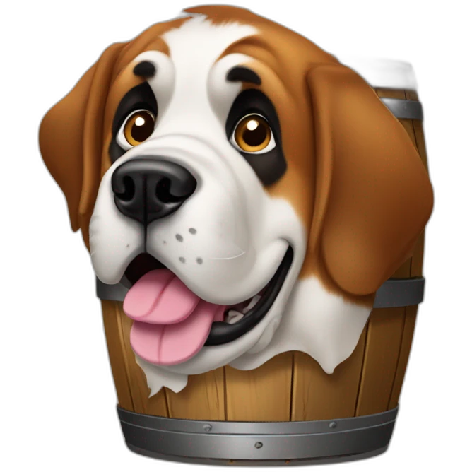 st bernard rescue dog with whiskey barrel around the neck emoji