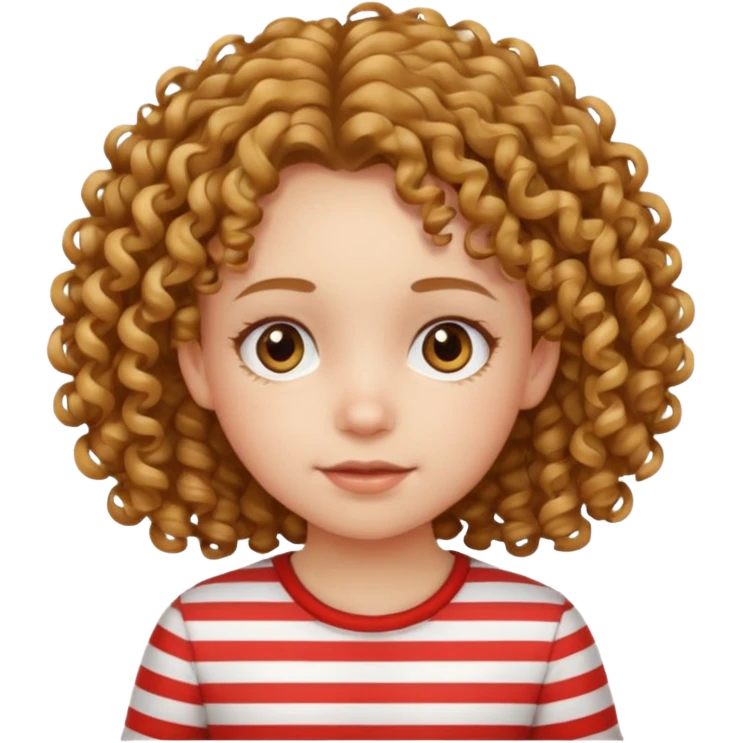 CURLY HAIR GIRL KID IN STRIPES emoji