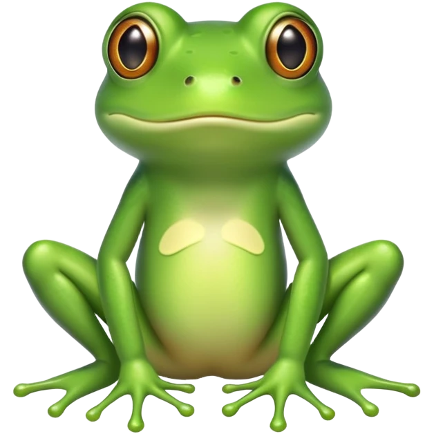 cute green frog with visible legs sitting emoji