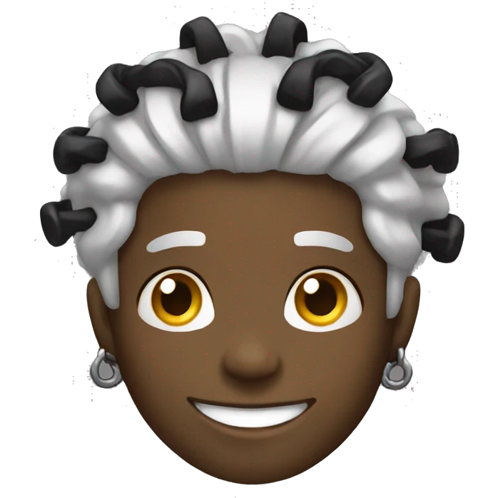 black boy with chain and dreadlocks smiling with grills emoji