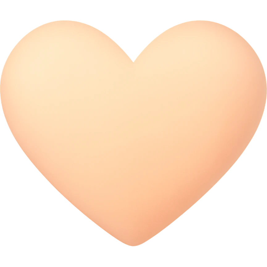 heart with a soft apricot gradient, digital illustration emoji
