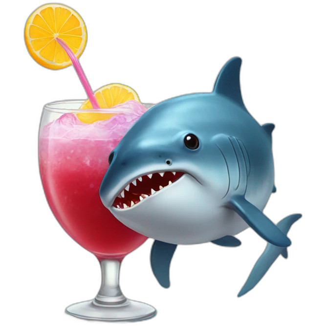 mola mola drinking a halo halo emoji
