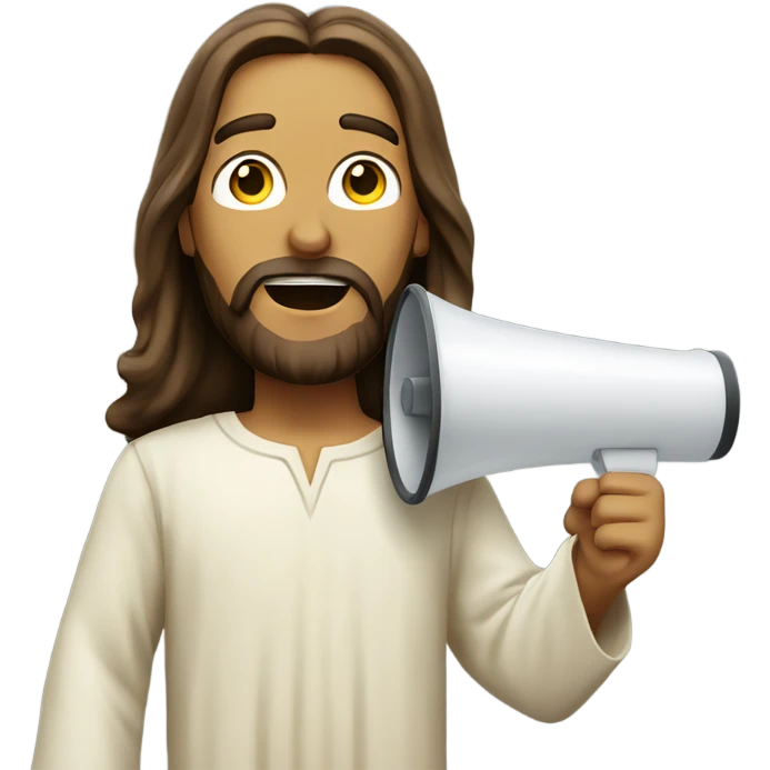 Jesus with a megaphone emoji